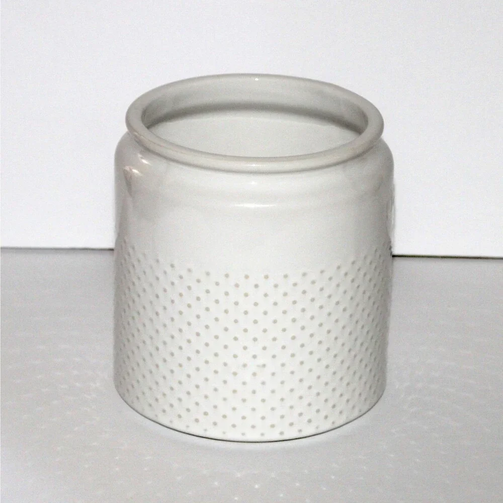 Better Homes & Gardens Modern Farmhouse Utensil Holder large white stoneware 7